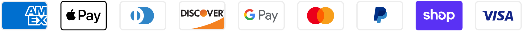 Accepted payment methods: Amex, Apple Pay, Google Pay, Mastercard, PayPal, Visa